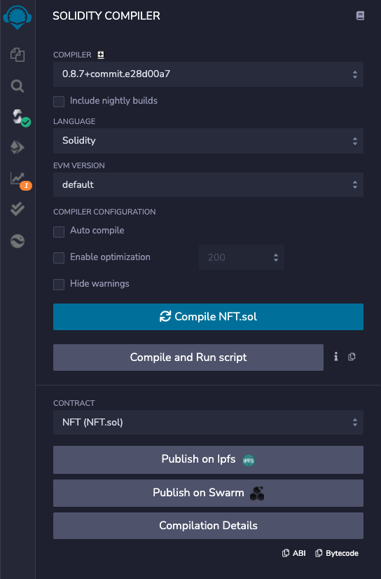 remix Lux L1 evm sc ABI