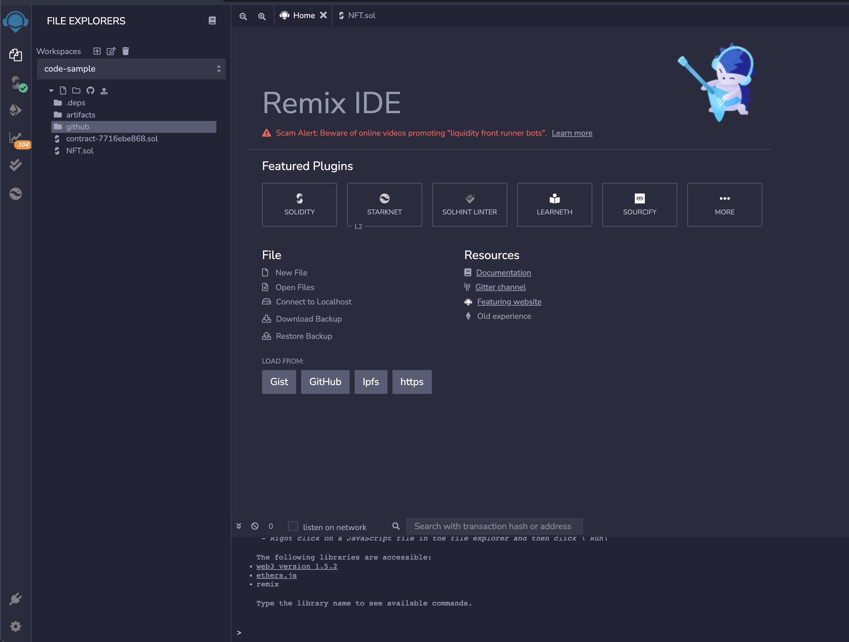 remix Lux L1 evm sc home